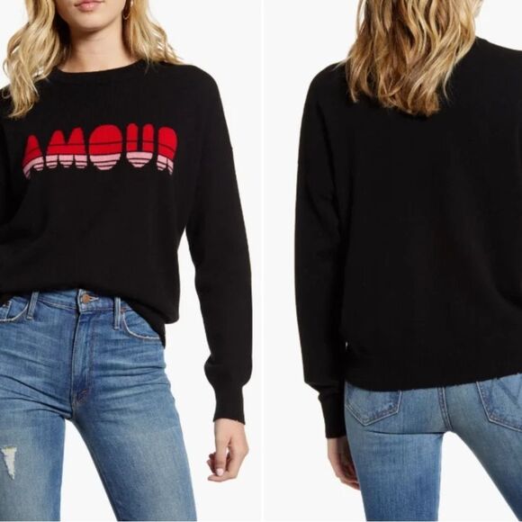 Zadig & Voltaire NWT Gaby Amour Fine-Wool-Cashmere Sweater in Black sz S $458 - Picture 2 of 5